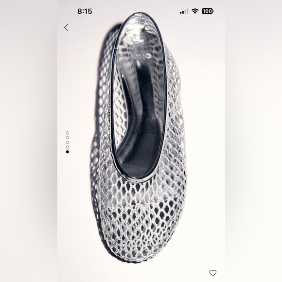 Mango Metallic Mesh Ballet Flats - Picture 4 of 5